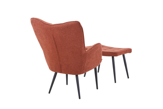 Paris Boucle Copper Armchair & Footstool Online