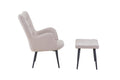 Paris Boucle Light Brown Armchair & Footstool Cheap