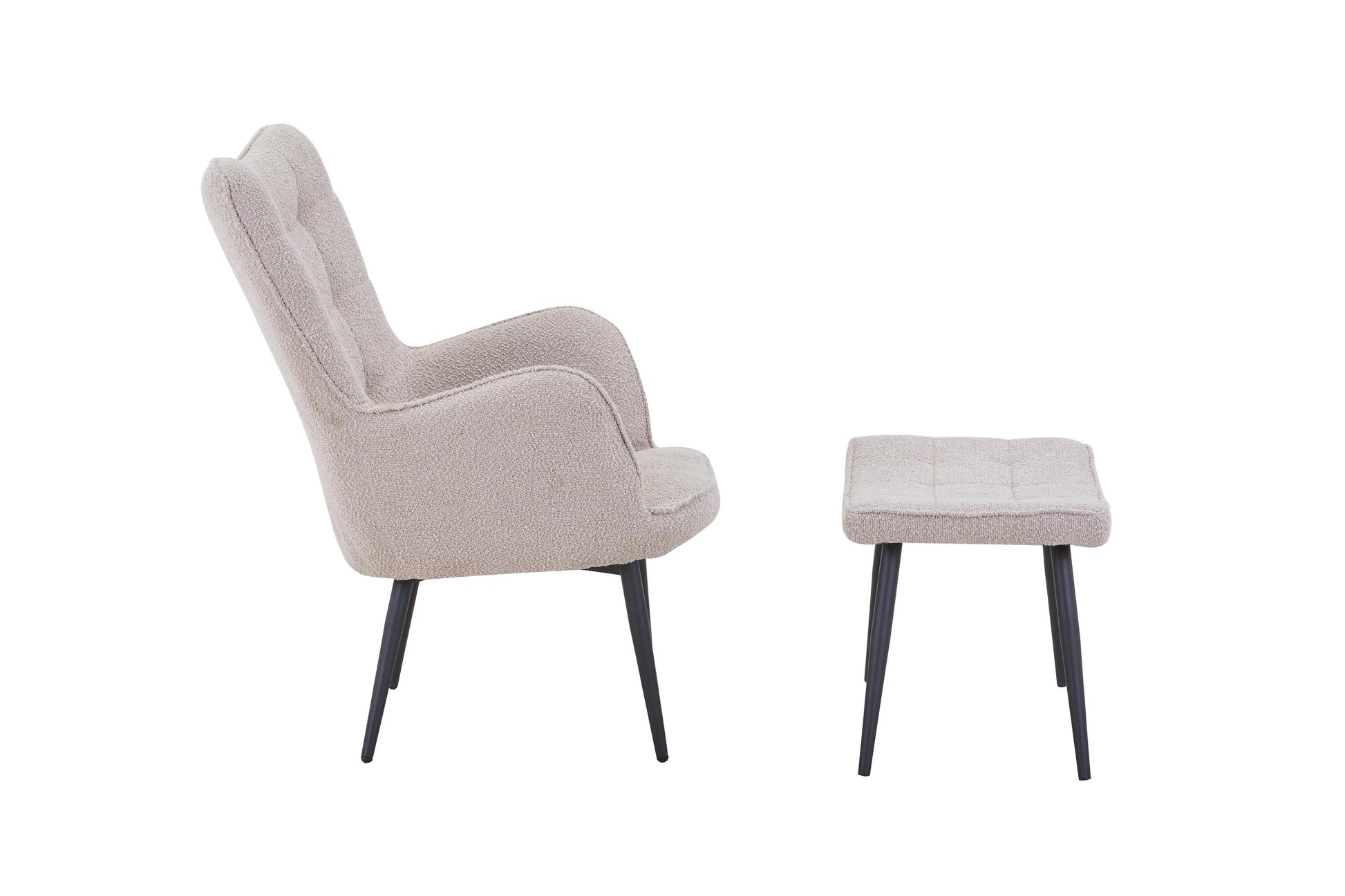 Paris Boucle Light Brown Armchair & Footstool Cheap