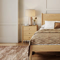 Paris Oak 3 Drawer Bedside Table