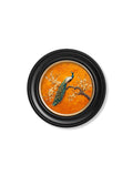 Peacocks In Saffron Garden - Oxford Round Frame - Blythe Living