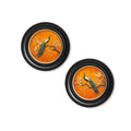 Peacocks In Saffron Garden - Oxford Round Frame - Blythe Living