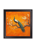 Peacocks In Saffron Garden - Black Hurstwood Square Frame - Blythe Living