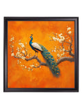 Peacocks In Saffron Garden - Black Hurstwood Square Frame - Blythe Living