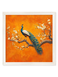 Peacocks In Saffron Garden - Cream Hurstwood Square Frame - Blythe Living