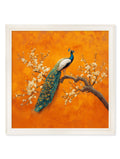 Peacocks In Saffron Garden - Cream Hurstwood Square Frame - Blythe Living