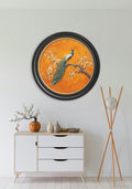 Peacocks In Saffron Garden - Oxford Round Frame - Blythe Living