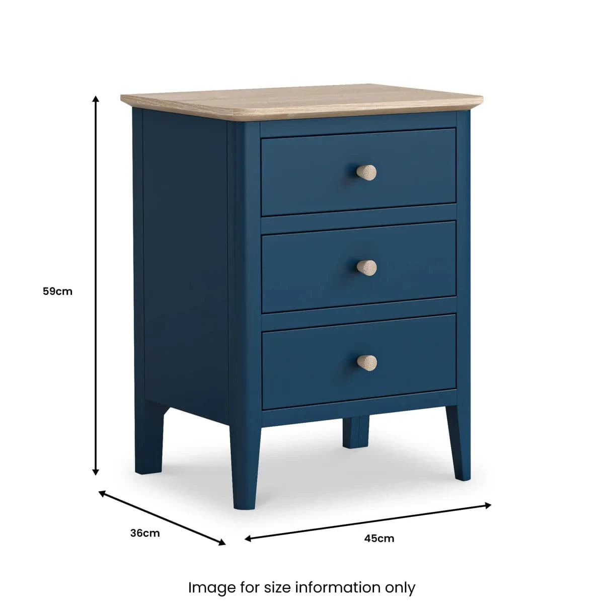 Marlow Navy Bedside Table - Blythe Living