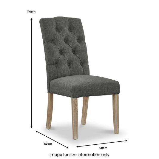 Salcombe Upholstered Dining Chair - Grey - Blythe Living