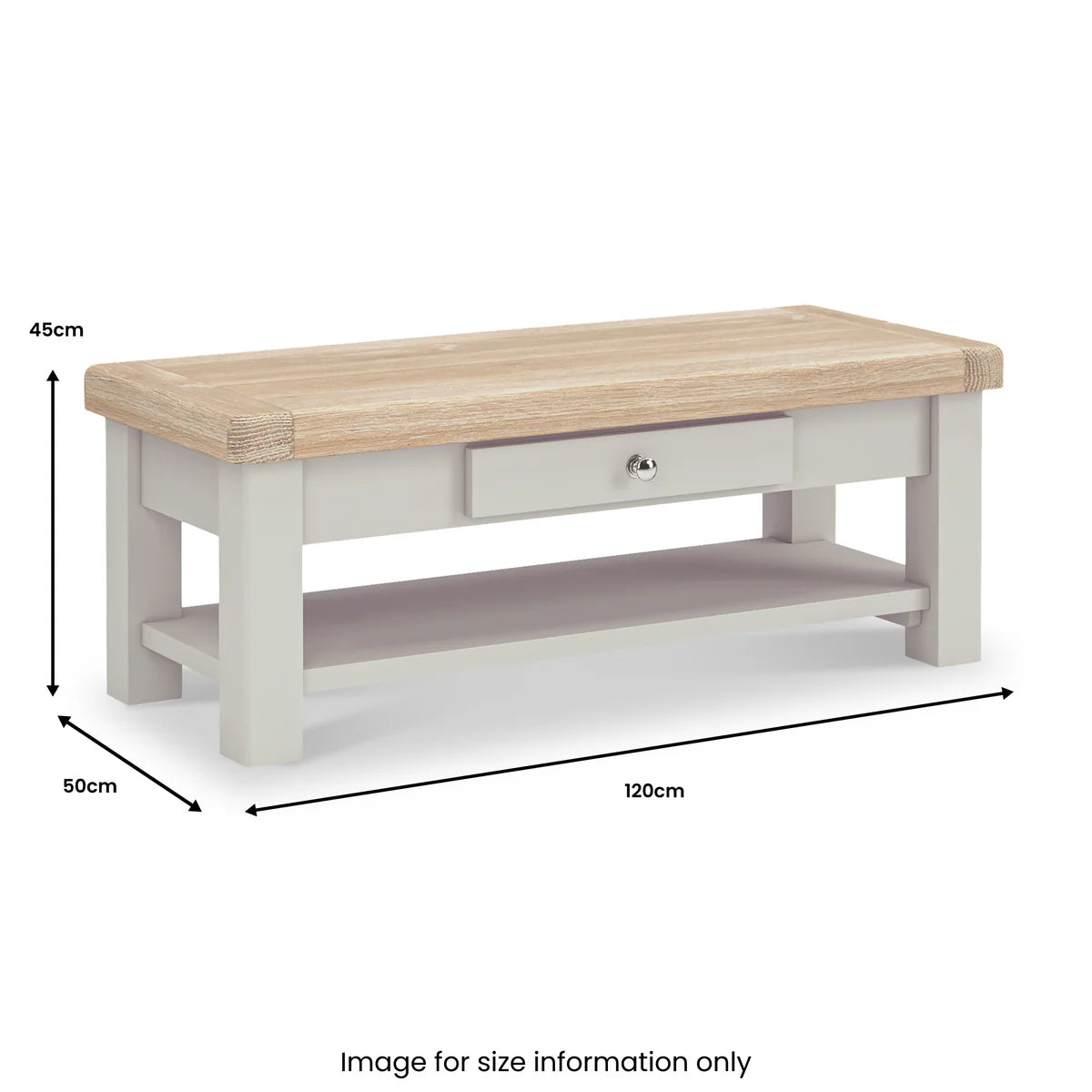 Salcombe 1 Drawer Coffee Table - Stone Grey - Blythe Living