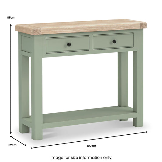 Salcombe 2 Drawer Console Table - Sage