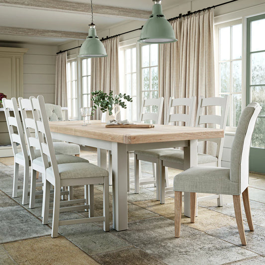 Salcombe Large Extending Dining Table - Stone Grey - Blythe Living
