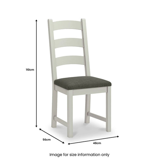 Salcombe Ladder Back Dining Chair - Stone Grey/ Charcoal - Blythe Living