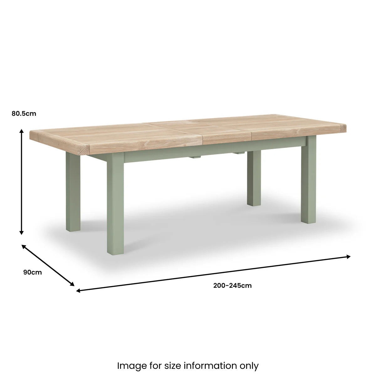 Salcombe Large Extending Dining Table - Sage - Blythe Living