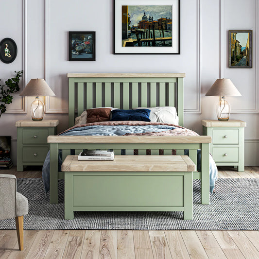 Salcombe Slatted Bed Frame - Sage