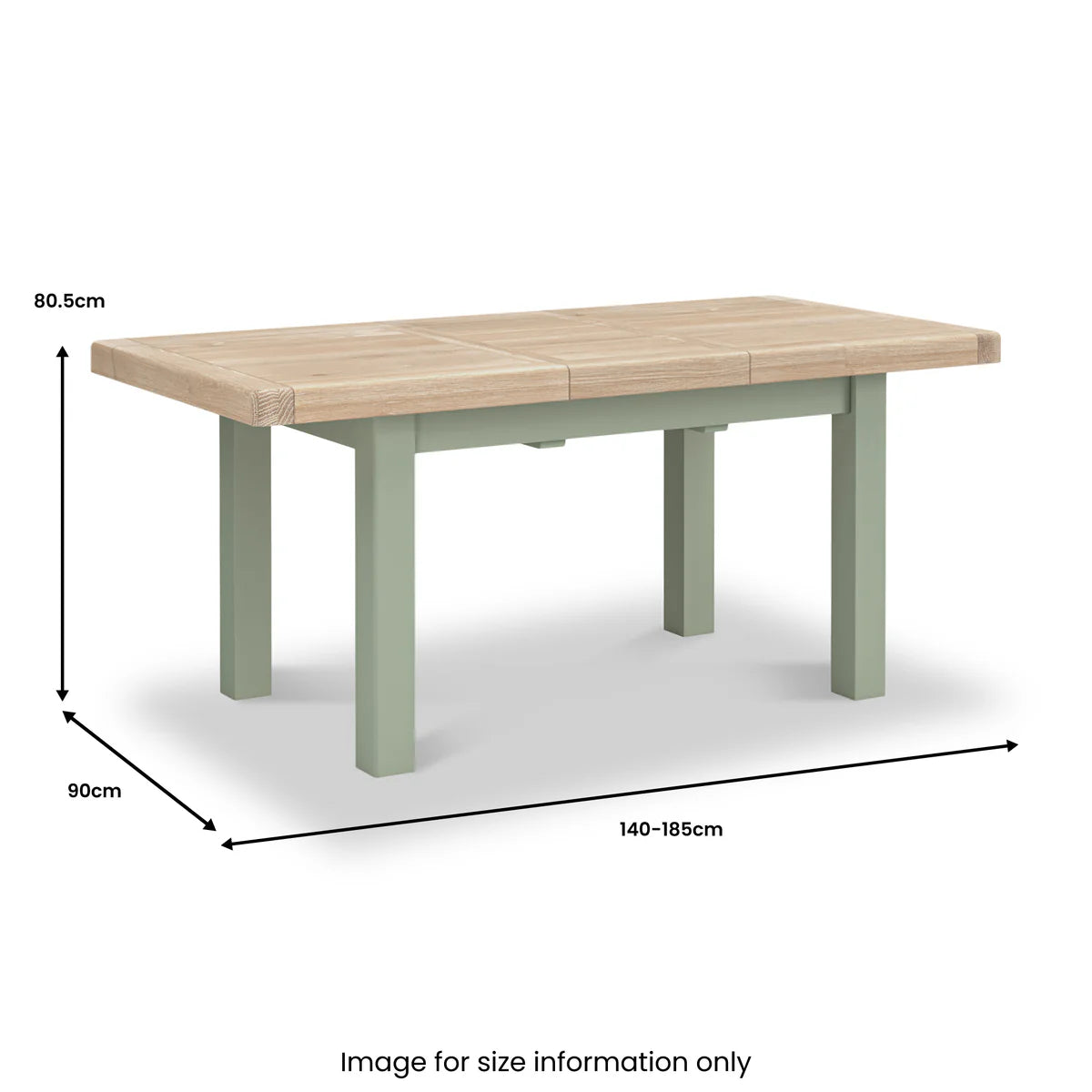 Salcombe Small Extending Dining Table - Sage - Blythe Living