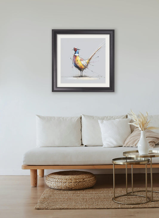 Plump Pheasant Cosy Sketch - Black Hurstwood Square Frame - Blythe Living