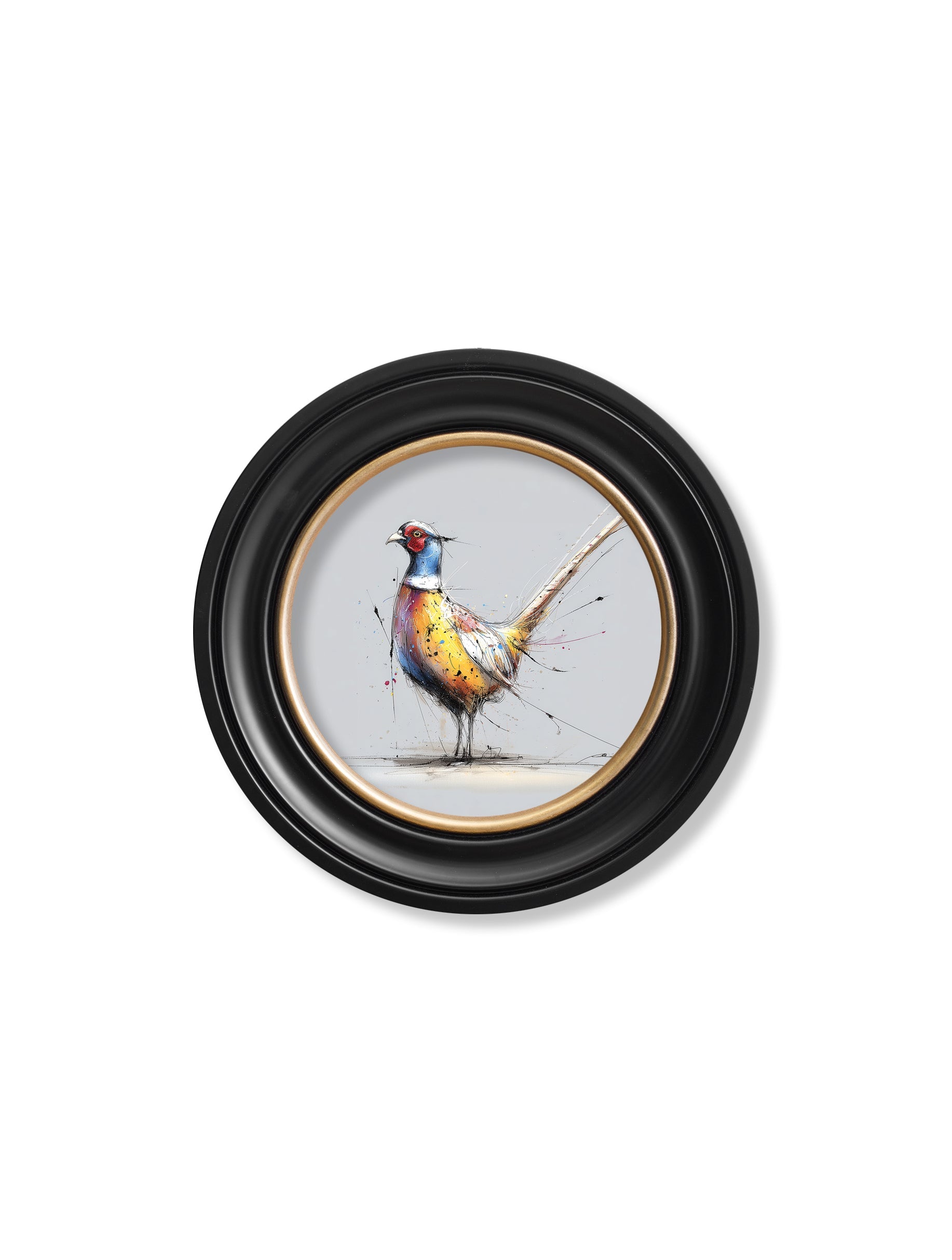Plump Pheasant Cosy Sketch - Oxford Round Frame - Blythe Living