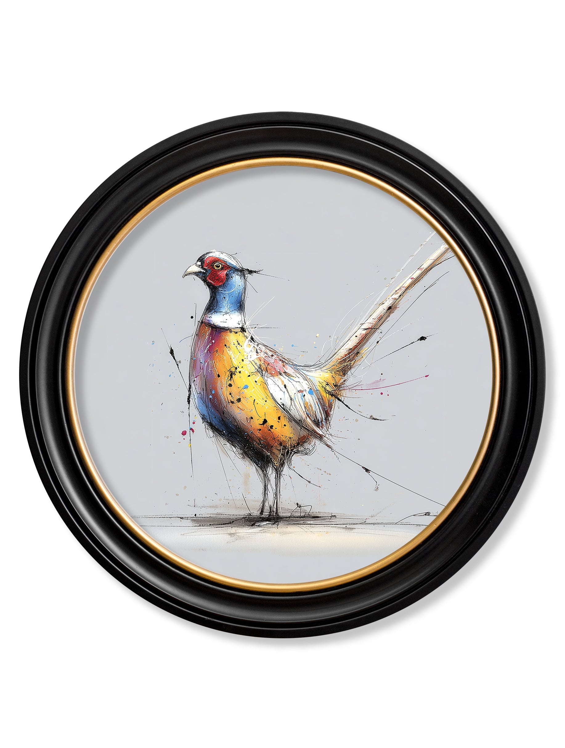 Plump Pheasant Cosy Sketch - Oxford Round Frame - Blythe Living