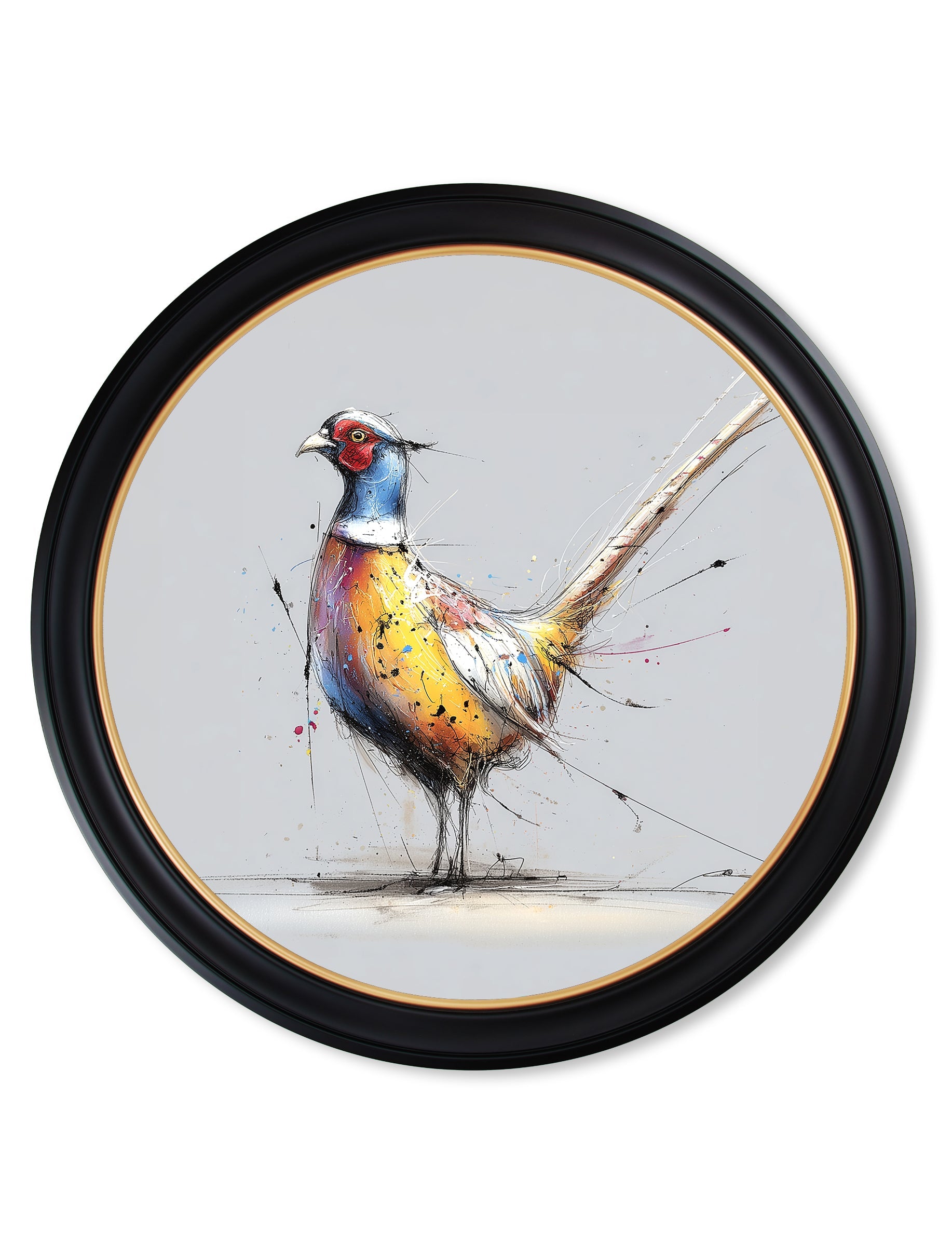 Plump Pheasant Cosy Sketch - Oxford Round Frame - Blythe Living