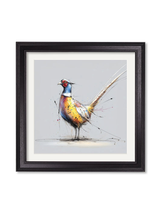 Plump Pheasant Cosy Sketch - Black Hurstwood Square Frame - Blythe Living