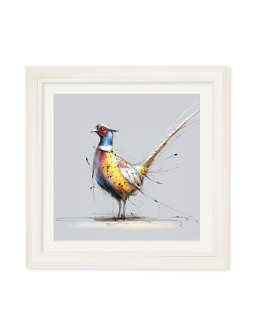 Plump Pheasant Cosy Sketch - Cream Hurstwood Square Frame - Blythe Living