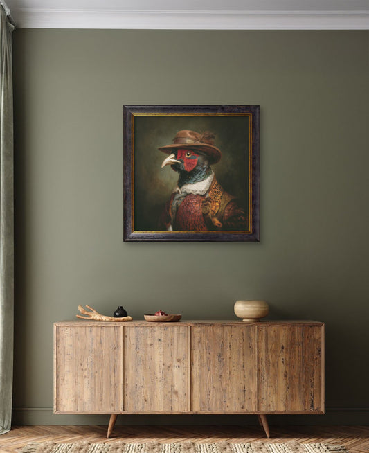 Baron Von Beak - Huntsman Pheasant Oxford Square Frame - Blythe Living