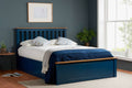 Phoenix Navy Blue Ottoman Bed