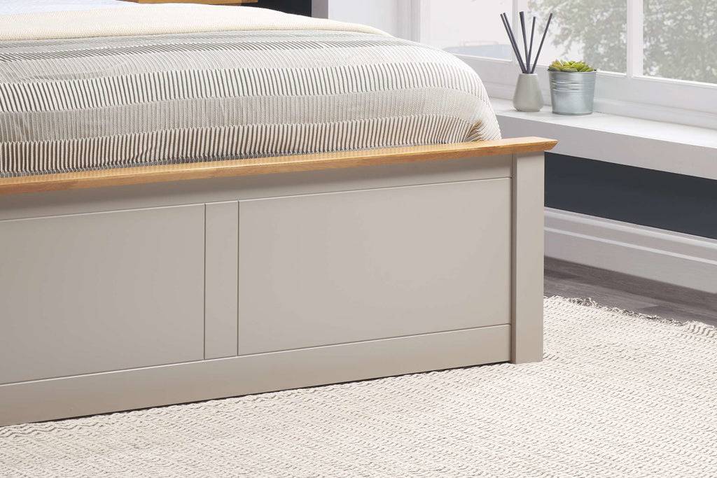 Phoenix Pearl Grey Wooden Ottoman Bed Frame
