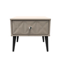 Pixel 1 Drawer Bedside Cabinet with Legs in Mushroom Matt Colour