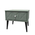 Pixel 1 Drawer Bedside Cabinet with Legs in Reed Green 