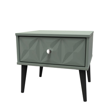 Pixel 1 Drawer Bedside Cabinet with Legs in Reed Green 