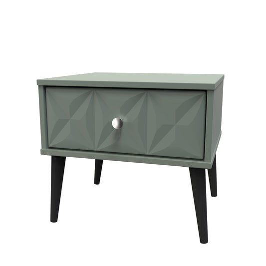 Pixel 1 Drawer Bedside Cabinet with Legs in Reed Green 