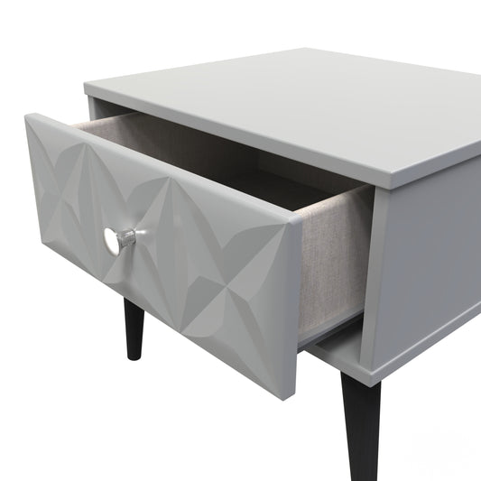 Pixel 1 Drawer Bedside Cabinet with Legs in Shadow Matt 