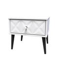 Pixel 1 Drawer Bedside Cabinet with Legs in White Matt Colour