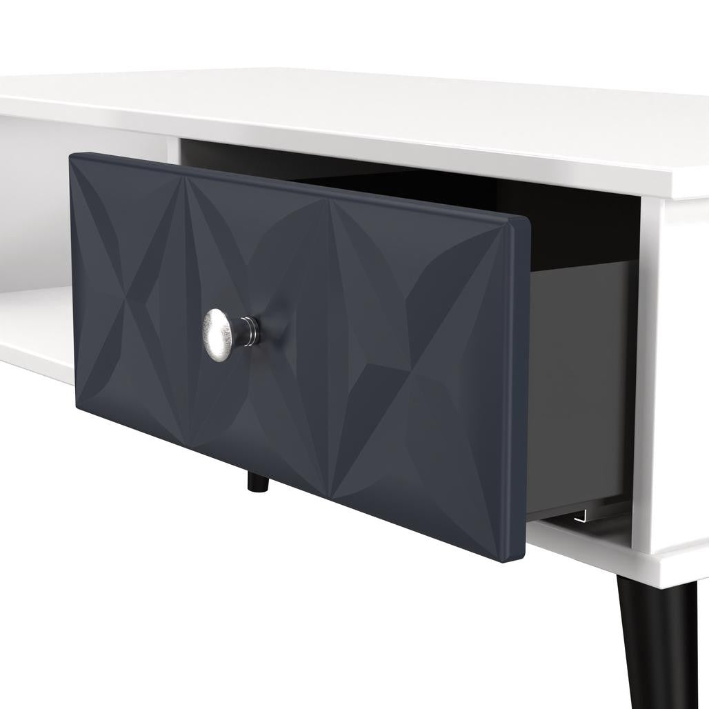 Pixel 1 Drawer Coffee Table Indigo and White Matt
