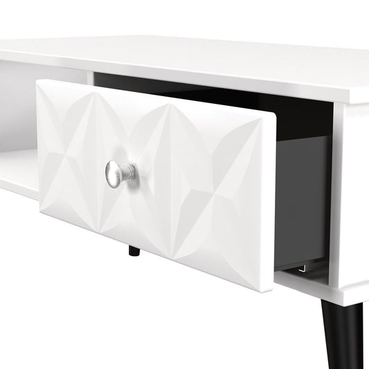 Pixel 1 Drawer Coffee Table White Matt