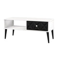 Pixel 1 Drawer Coffee Table in Black & White Matt