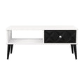 Pixel 1 Drawer Coffee Table in Deep Black and White Matt for Sale