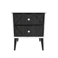 Pixel 2 Drawer Bedside Cabinet in Deep Black & White Matt