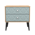 Pixel 2 Drawer Bedside Cabinet in Duck and Bardolino Oak for Sale