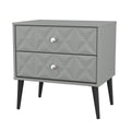 Pixel 2 Drawer Bedside Cabinet in Dusk Grey Colour