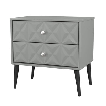 Pixel 2 Drawer Bedside Cabinet in Dusk Grey Colour