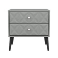Pixel 2 Drawer Bedside Cabinet in Dusk Grey for Sale