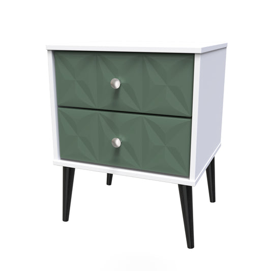 Pixel 2 Drawer Bedside Cabinet in Labrador and White Matt 