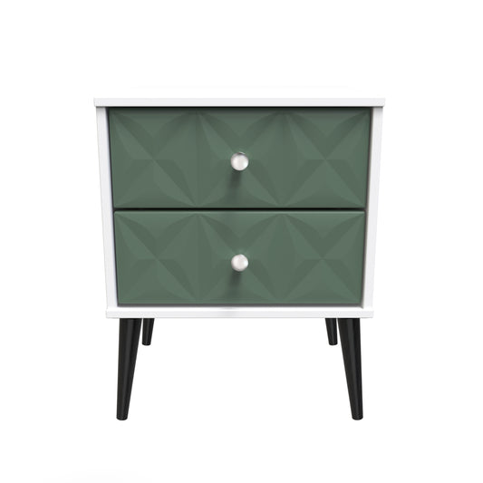 Pixel 2 Drawer Bedside Cabinet in Labrador and White Matt Colour
