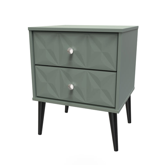 Pixel 2 Drawer Bedside Cabinet in Reed Green 
