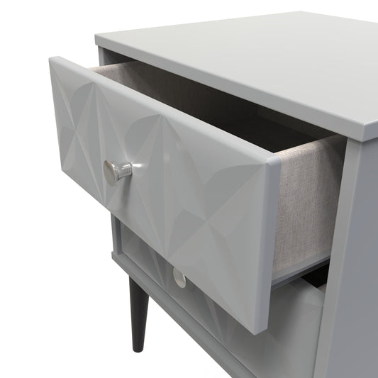 Pixel 2 Drawer Bedside Cabinet in Shadow Matt 