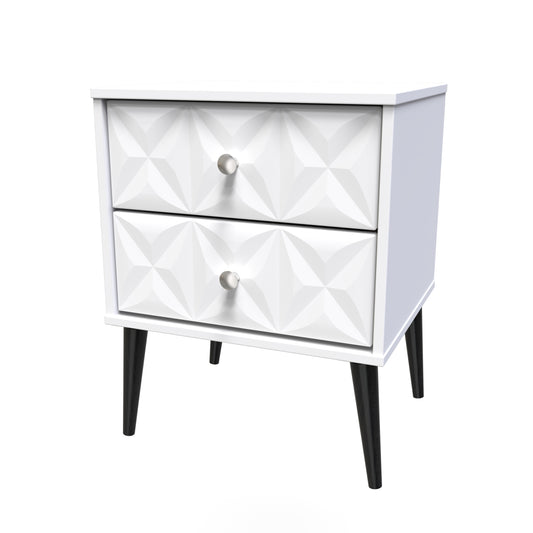 Pixel 2 Drawer Bedside Cabinet in White Matt 