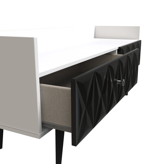 Pixel 2 Drawer Coffee Table in Deep Black and White Matt for Sale
